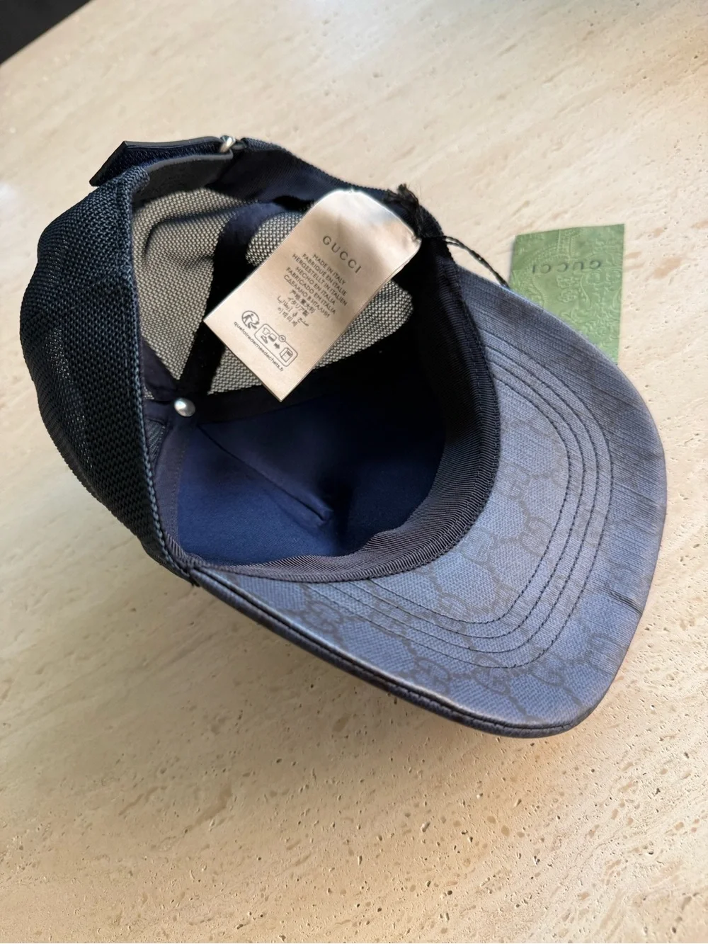 NWT Gucci GG Supreme Blue Baseball Hat Size S  57cm Unisex